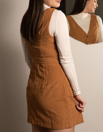 Back view of Button Down Overall Dress.