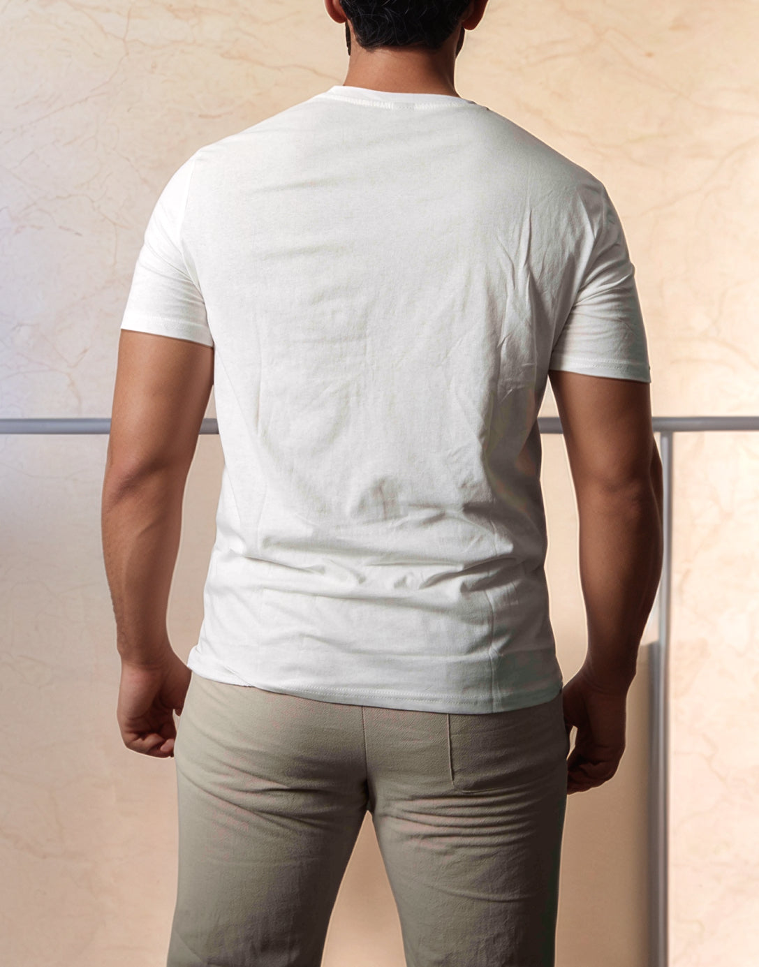 Back view of Classic V-Neck T-Shirt.