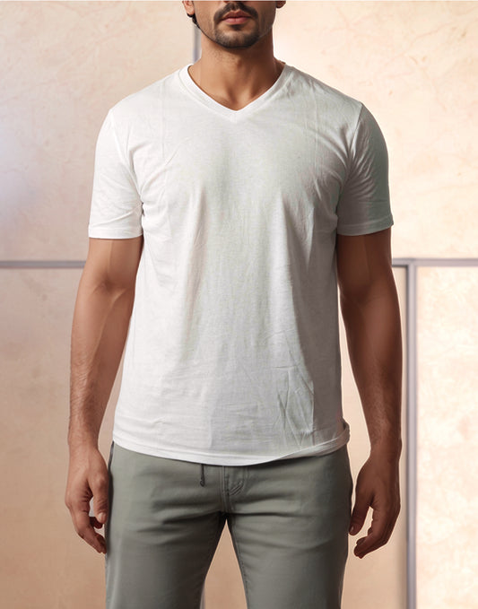 Front view of Classic V-Neck T-Shirt.