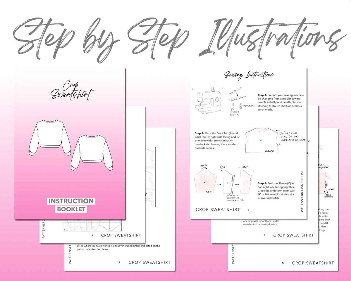 Crop Sweatshirt Sewing Pattern – Patterns For Less