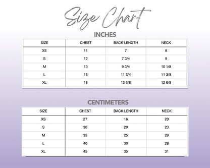 Patterns For Petz dog size chart.
