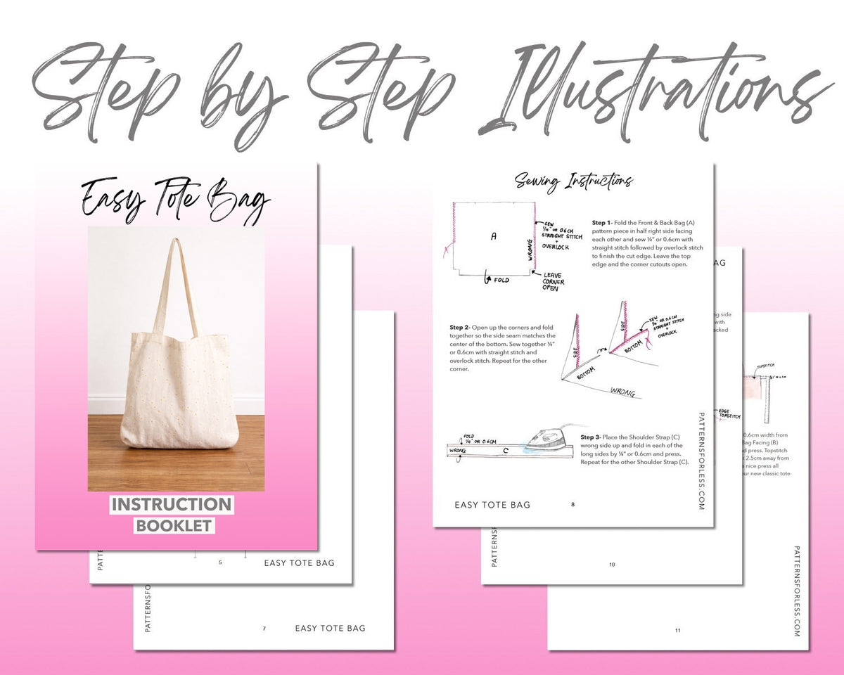 Easy Tote Bag Sewing Pattern – Patterns For Less