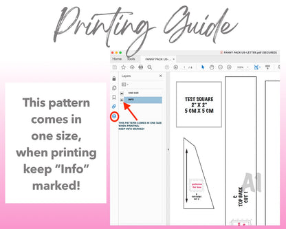 Sewing pattern printing guide