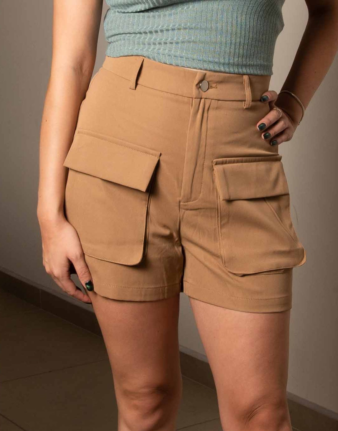 Full length photo of Flap Pocket Cargo Shorts.