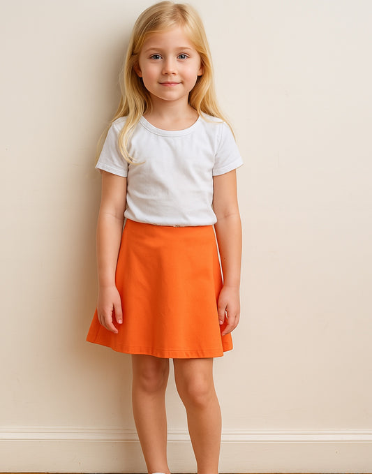 Front view of Girls A-Line Mini Skirt.