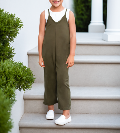 Front view of Girls Cami Knit Jumpsuit.