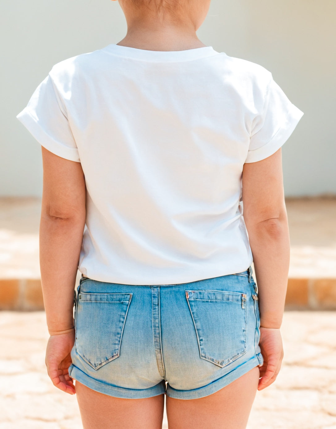 Back view of Girls Classic T-Shirt.