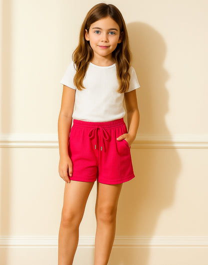 Front view of Girls Gym Shorts.