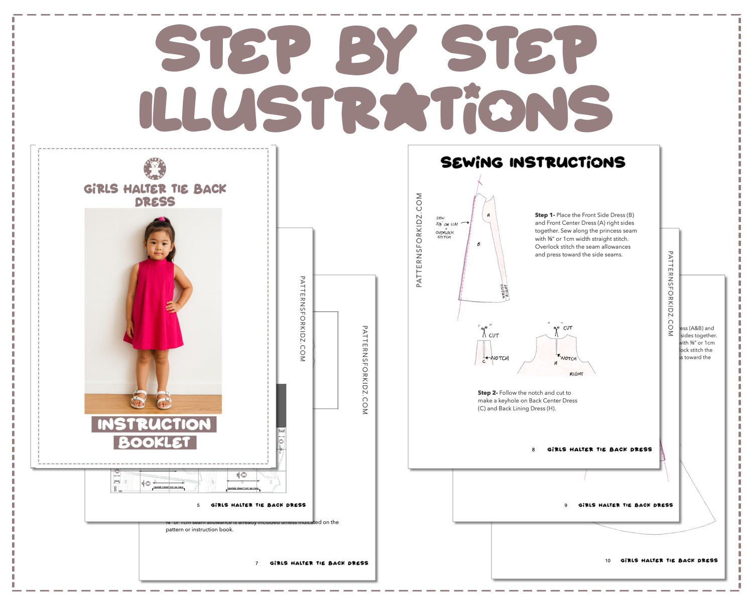 Girls Halter Tie Back Mini Dress Sewing Pattern Patterns For Less Girls Halter Tie Back Mini Dress Sewing Pattern Patterns For Less