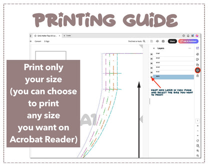 Girls Halter Top sewing pattern printing guide.