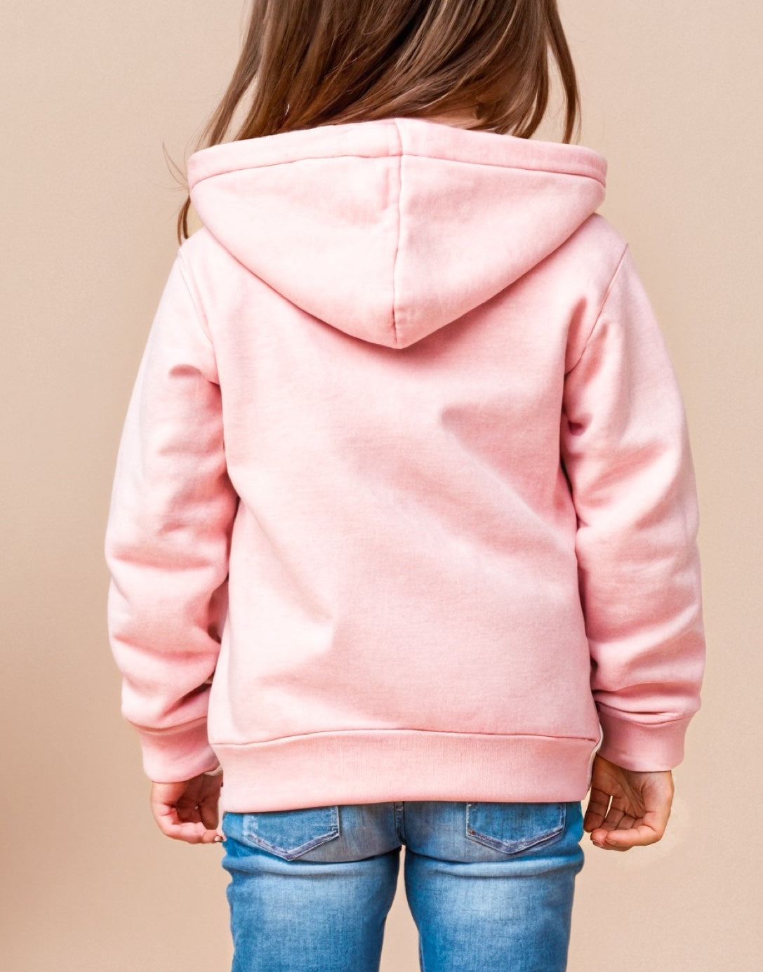 Back view of Girls Zip Up Hoodie Jacket.