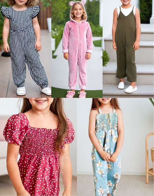 Girls Jumpsuit pdf sewing pattern with easy instructions and step by step illustrations.