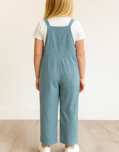 Back view of Girls Overall Jumpsuit.