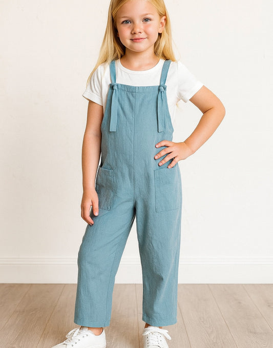 Front view of Girls Overall Jumpsuit.