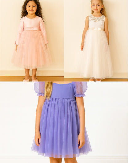 Girls Party Dress pdf sewing patterns with easy instructions and step by step illustrations.