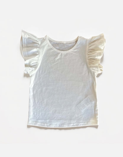 Front view of Girls Ruffle Tee.