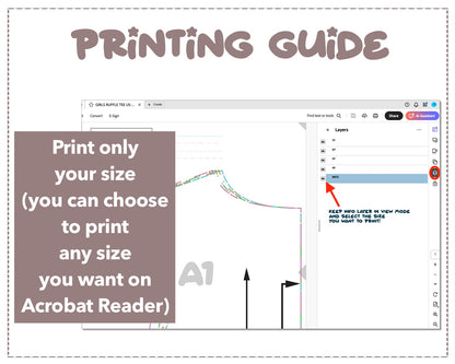 Girls Ruffle Tee sewing pattern printing guide.