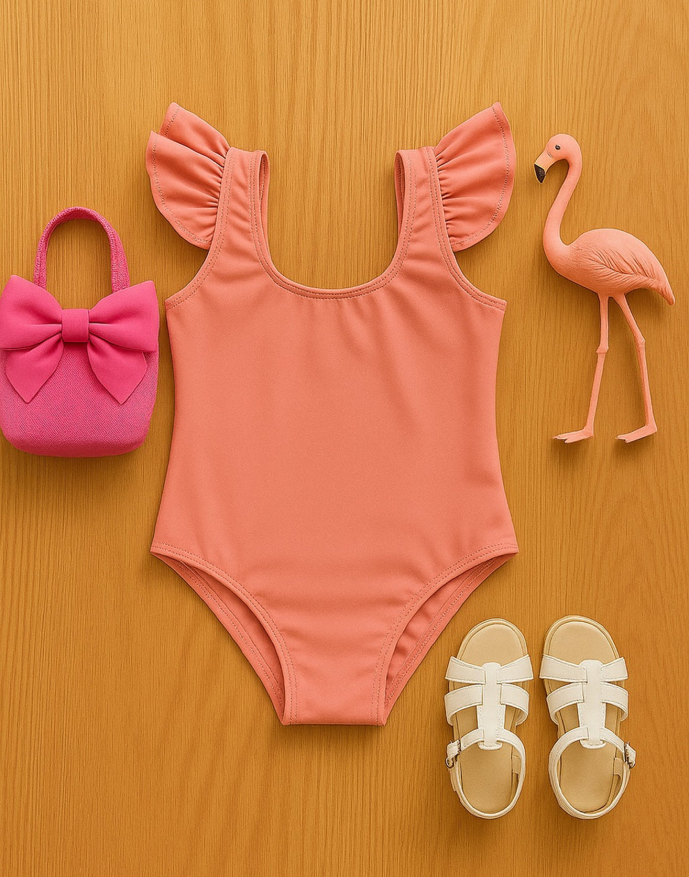 Girls Ruffled Sleeve One Piece Swimsuit Sewing Pattern – Patterns For Less