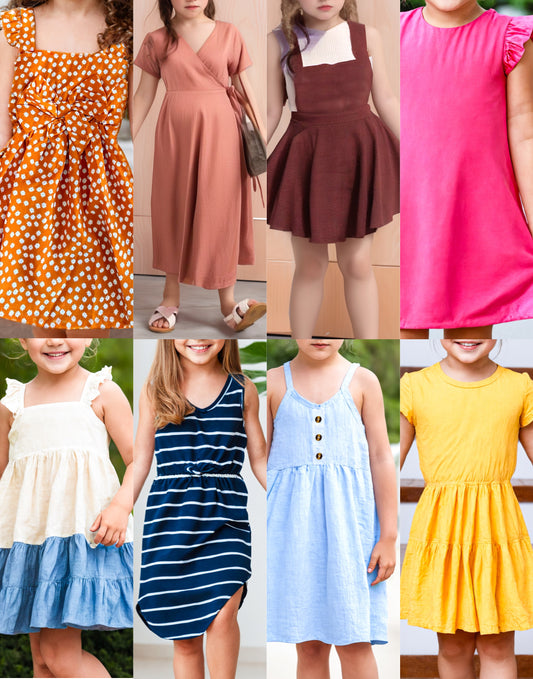 Girls Summer Dress pdf sewing pattern with easy instructions and step by step illustrations.