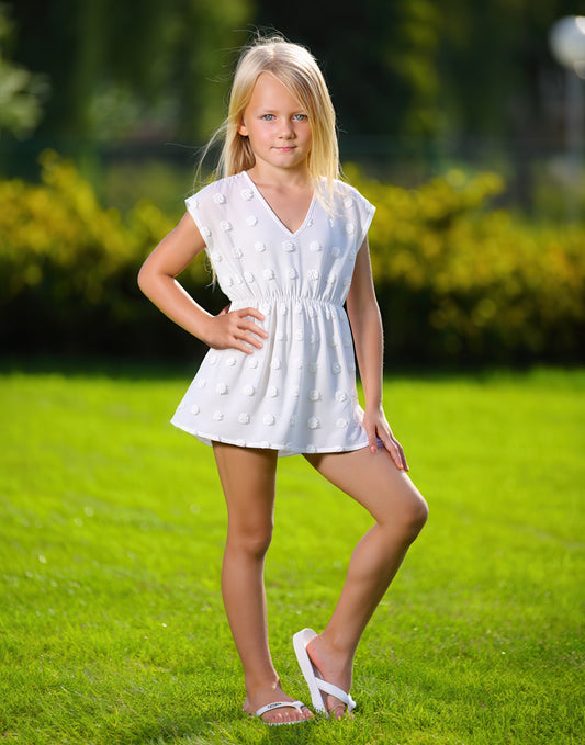Front view of Girls Swimsuit Tunic Coverup.