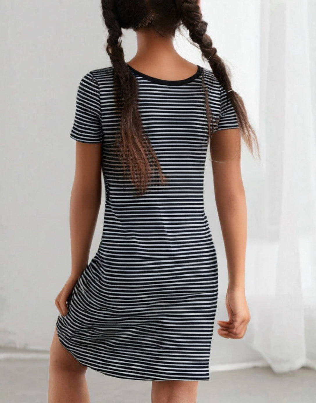 Back view of Girls T-Shirt Dress.