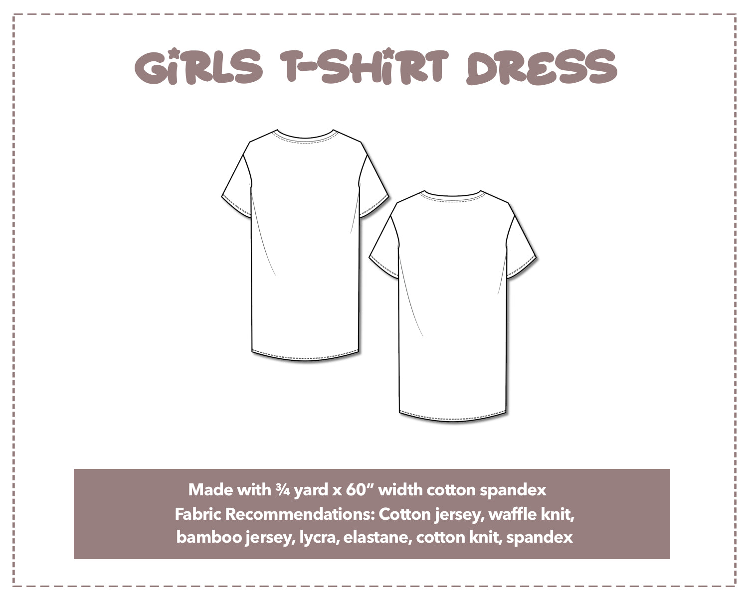 Girls T-Shirt Dress Sewing Pattern