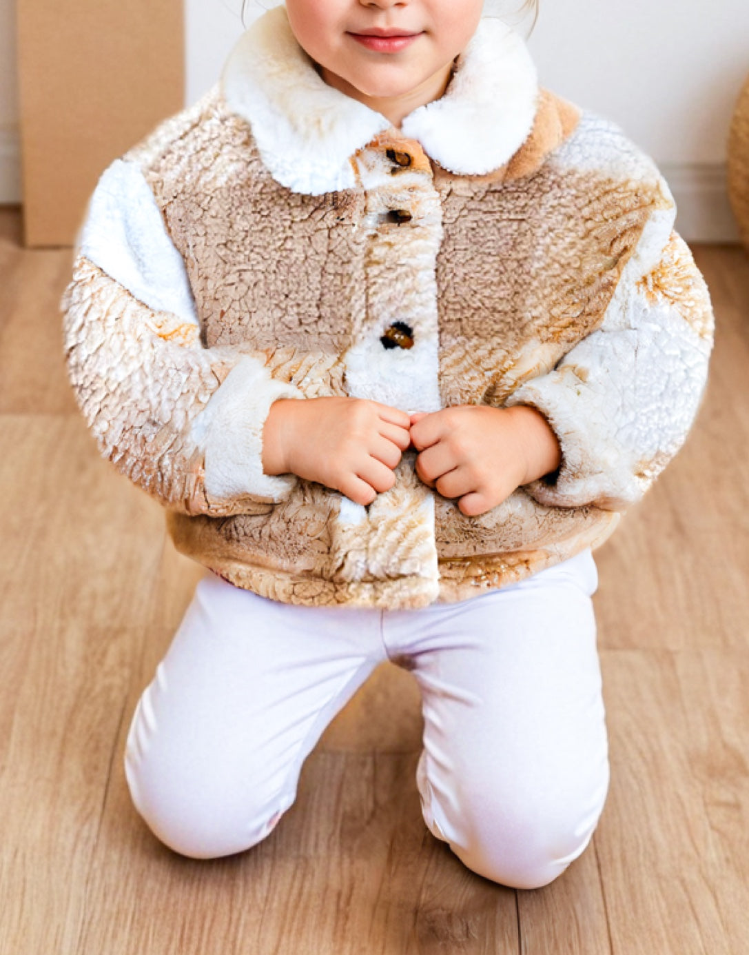 Front view of Girls Teddy Jacket.