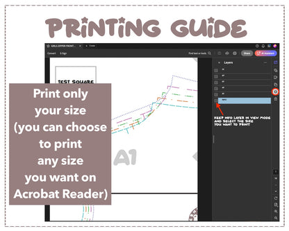 Girls Zipper Front Peplum Swimsuit sewing pattern printing guide.