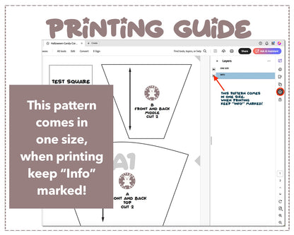 Halloween Candy Corn Treat Bag sewing pattern printing guide.
