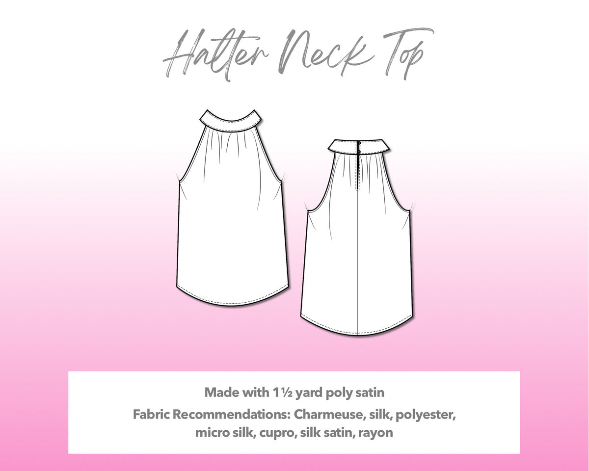 Printable Halter Pattern Halter Neck Top Sewing Pattern – Patterns For Less