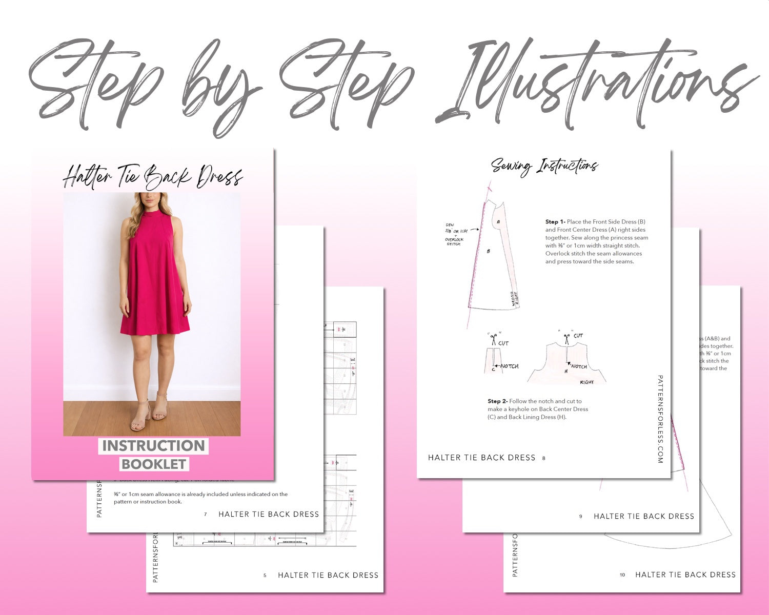 Halter Tie Back Mini Dress Sewing Pattern
