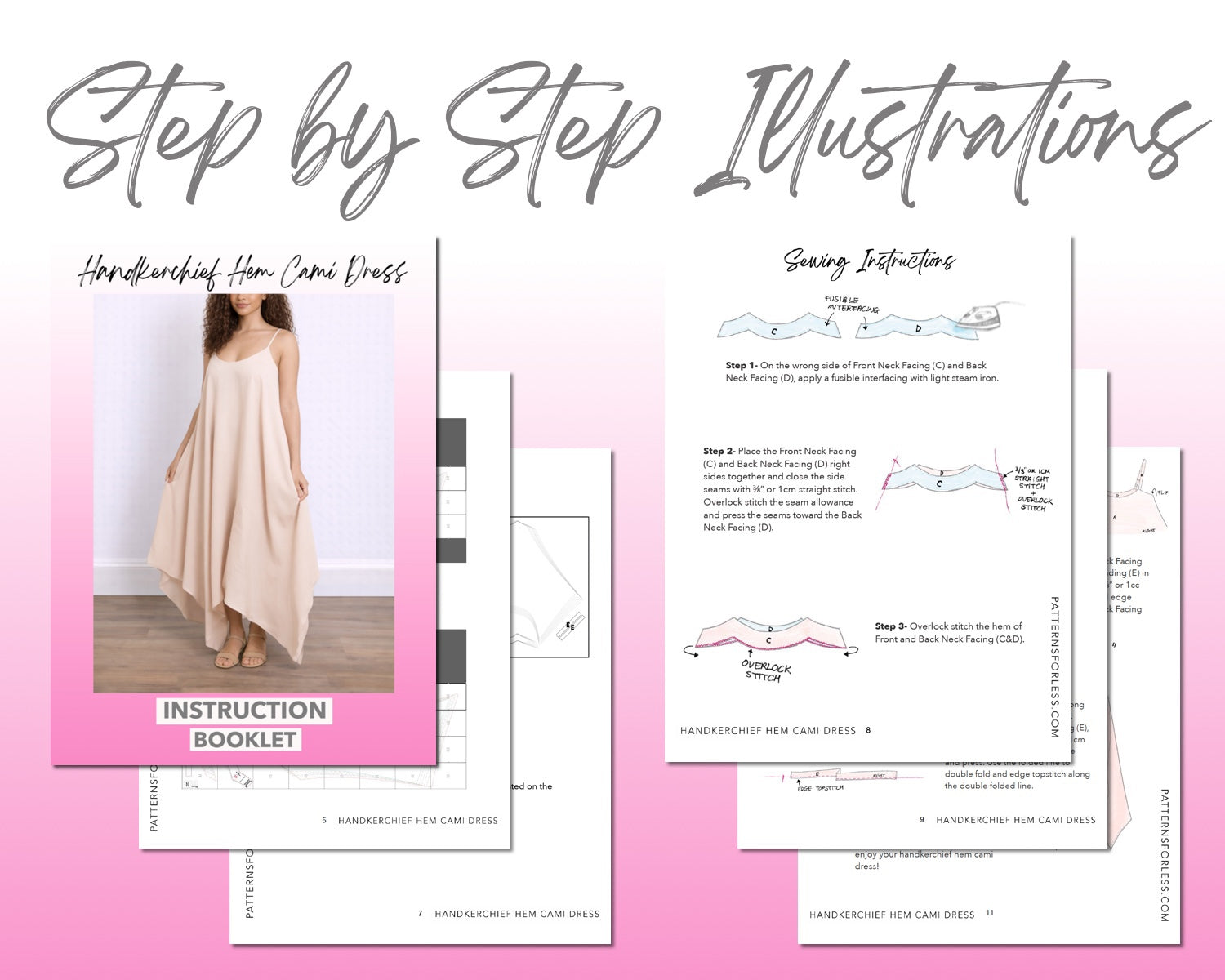 Handkerchief Hem Cami Dress Sewing Pattern – Patterns For Less