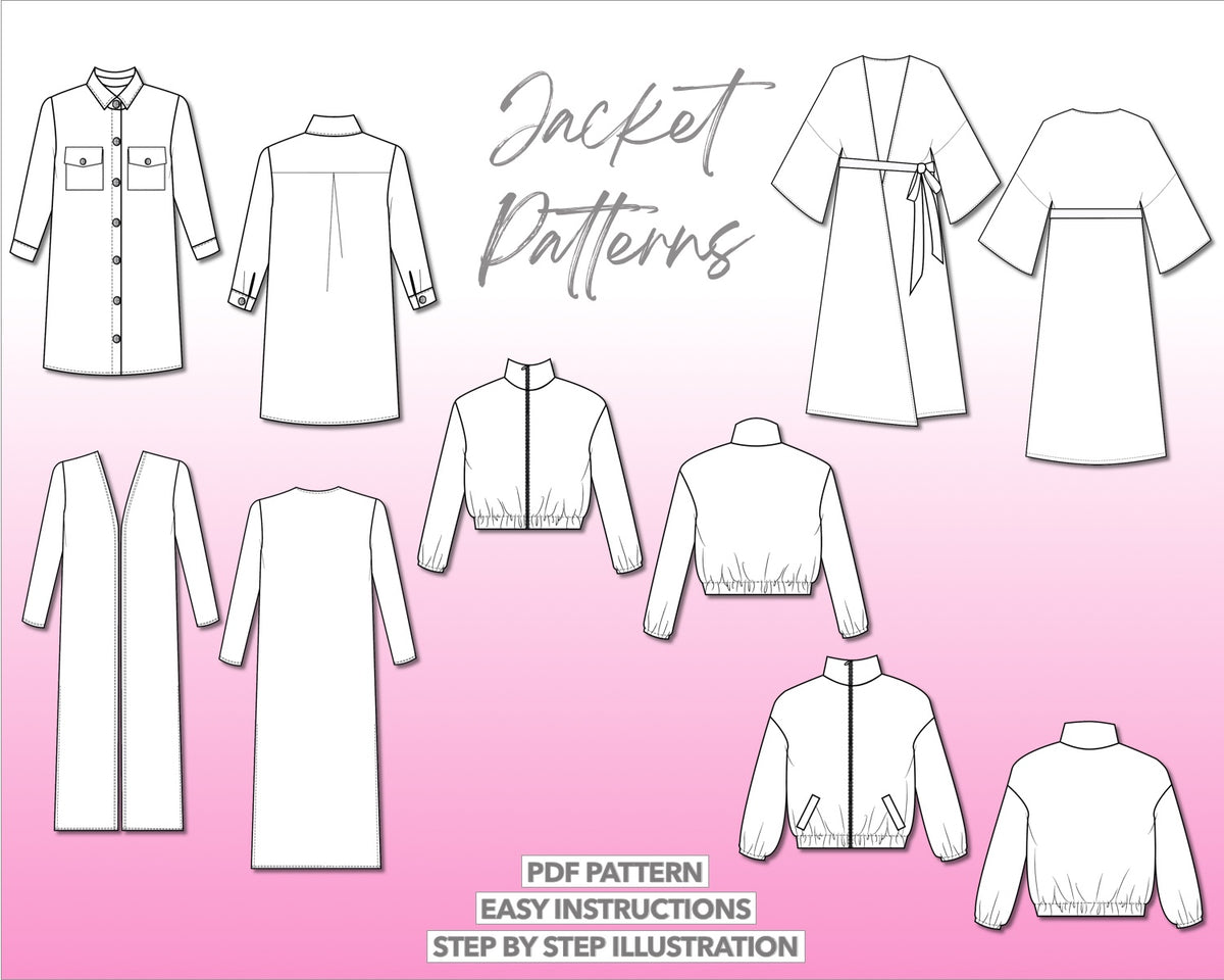 Open Jackets Pattern Jacket Sewing Patterns – Patterns For Less