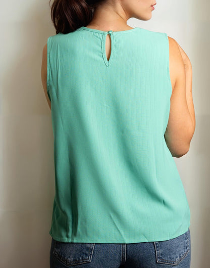 Back view of Keyhole Neckline Sleeveless Top.