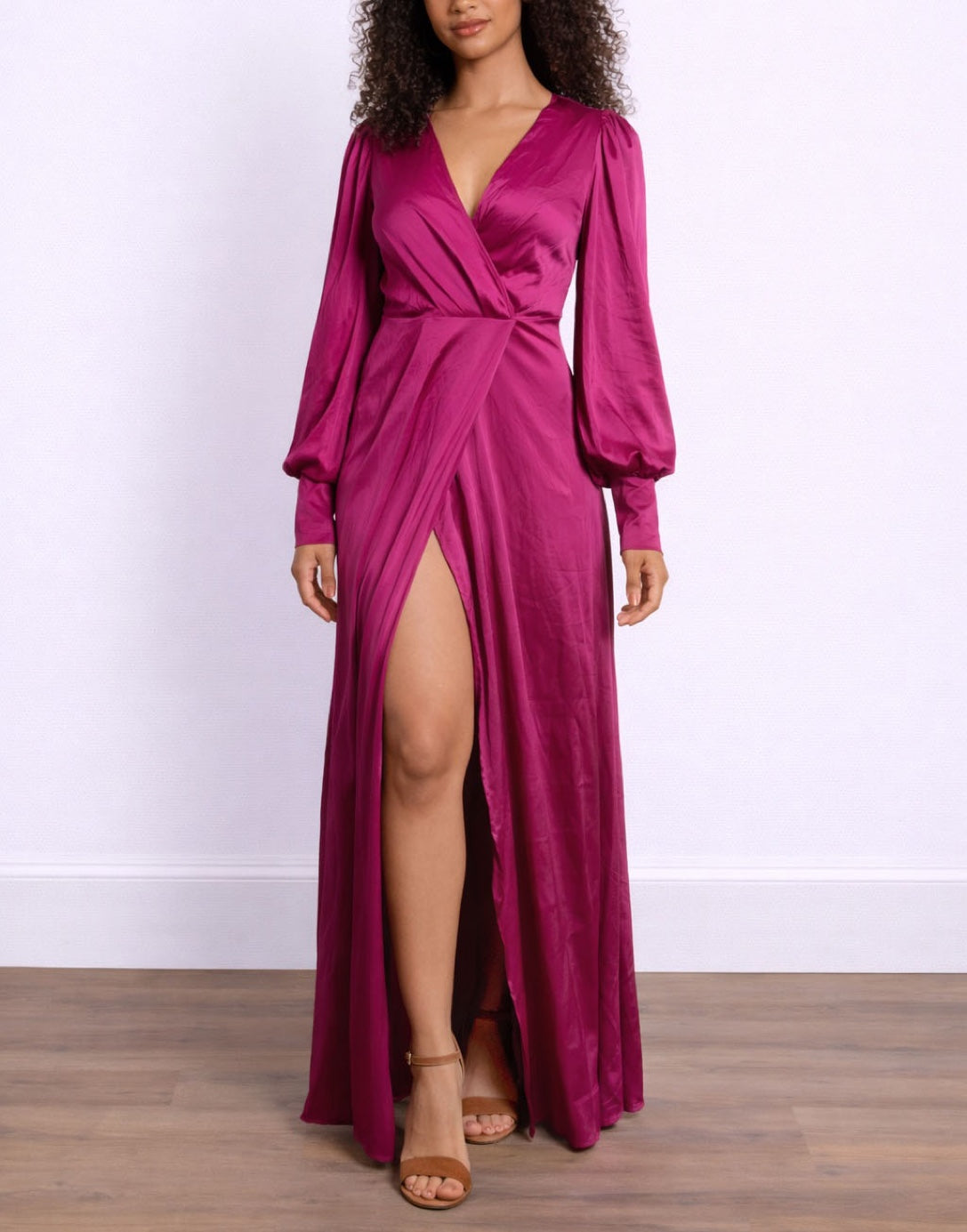 Lantern Sleeve Wrap Maxi Dress Sewing Pattern – Patterns For Less