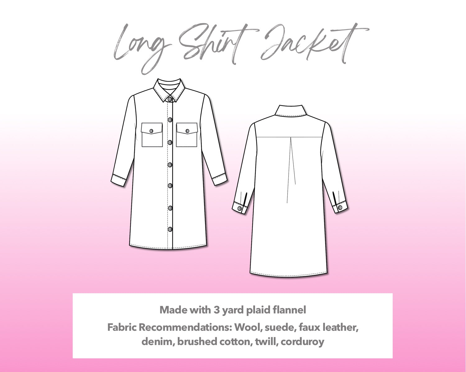 Long Shirt Jacket Sewing Pattern – Patterns For Less long-shirt-jacket-sewing-pattern-patterns-for-less