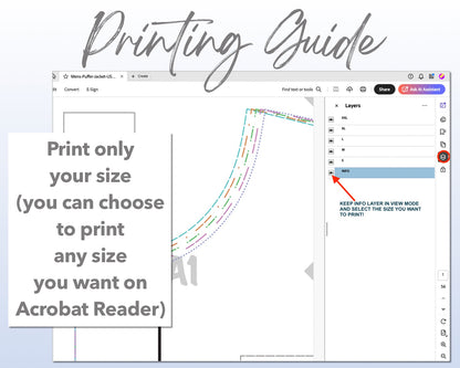 Mens Puffer Jacket sewing pattern printing guide.