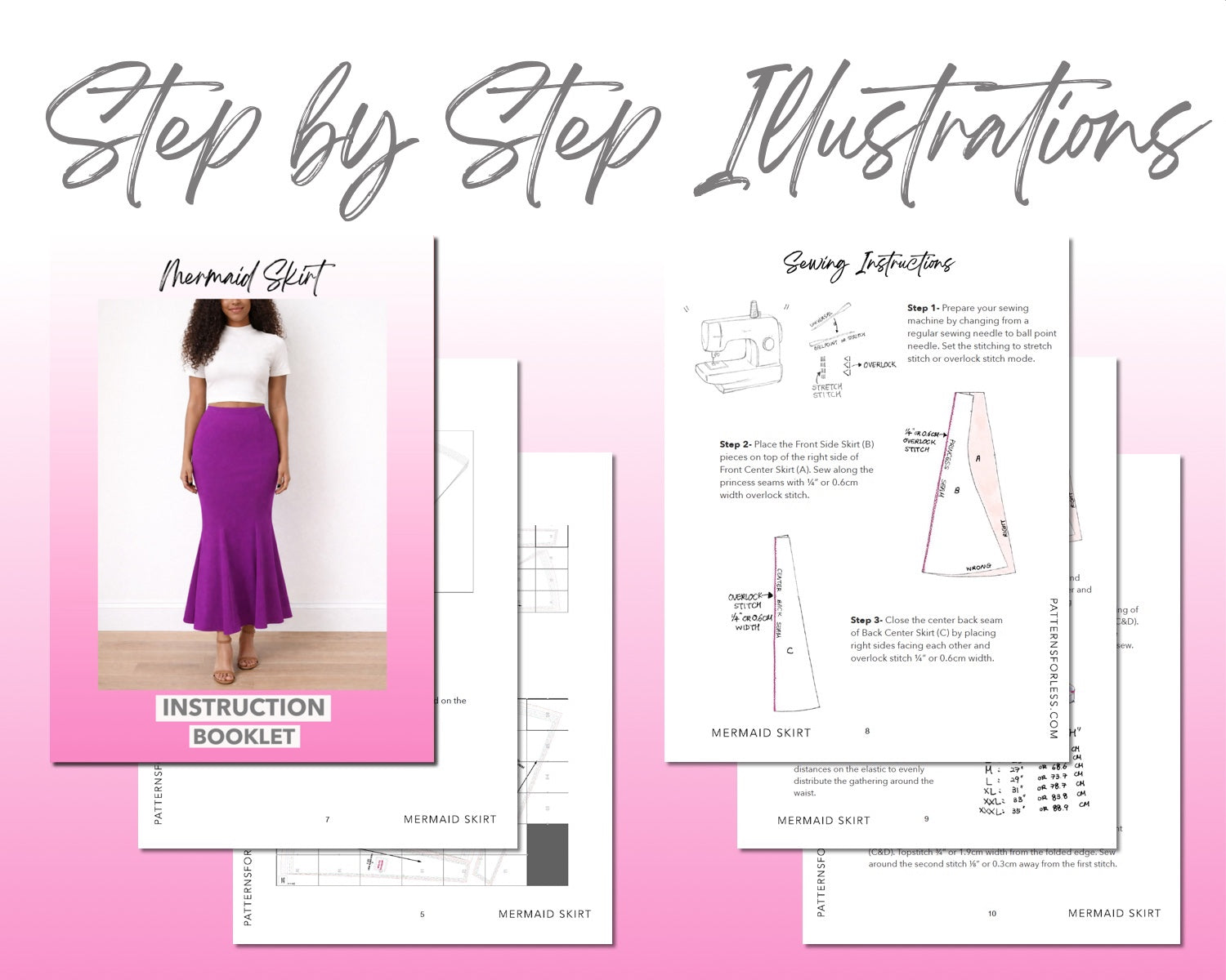 Maxi Mermaid Skirt Sewing Pattern Patterns For Less Maxi Mermaid Skirt Sewing Pattern Patterns For Less