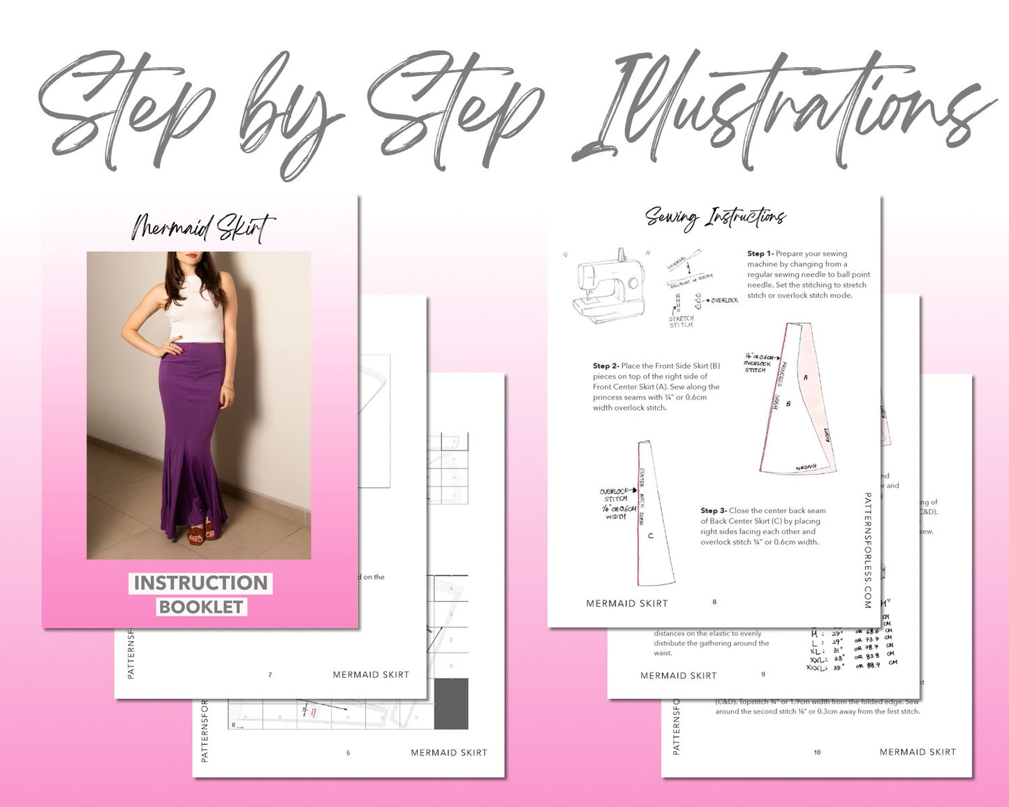 Maxi Mermaid Skirt Sewing Pattern – Patterns For Less