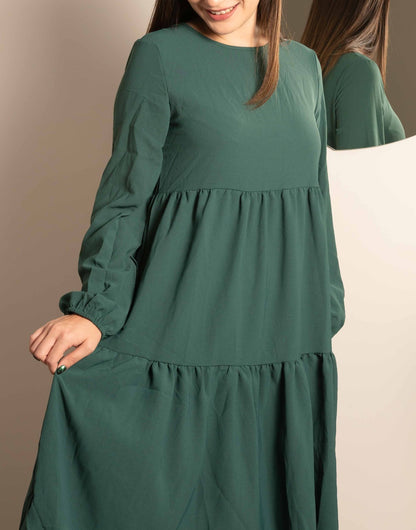 Front view of Midi Smock Dress.