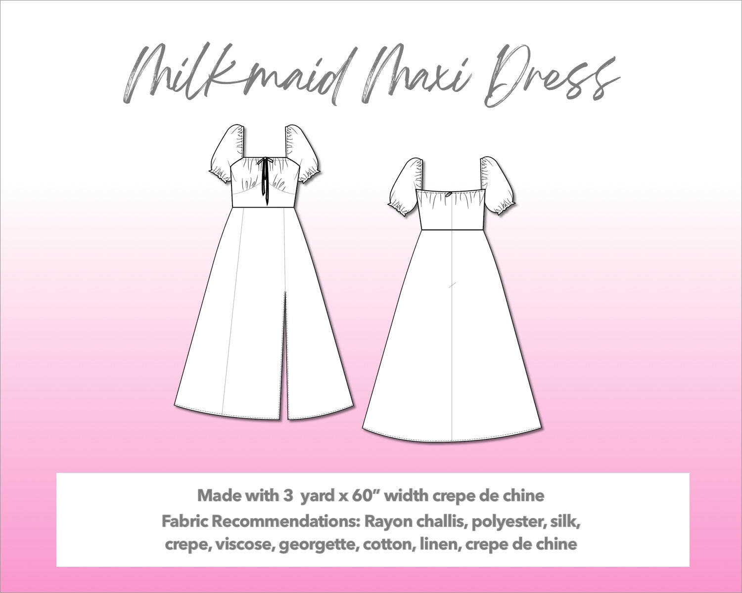 Milkmaid Front Tie Maxi Dress Sewing Pattern – Patterns For Less