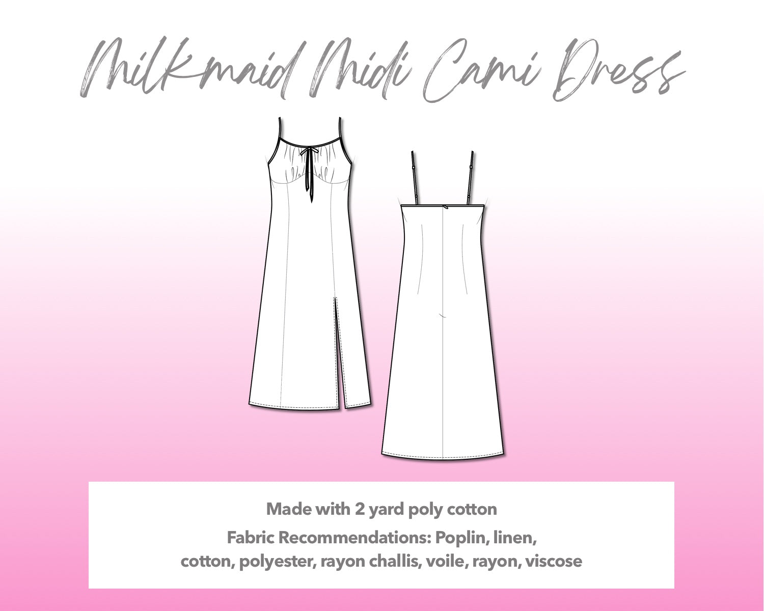 Milkmaid Midi Cami Dress Sewing Pattern Patterns For Less Milkmaid Midi Cami Dress Sewing Pattern Patterns For Less