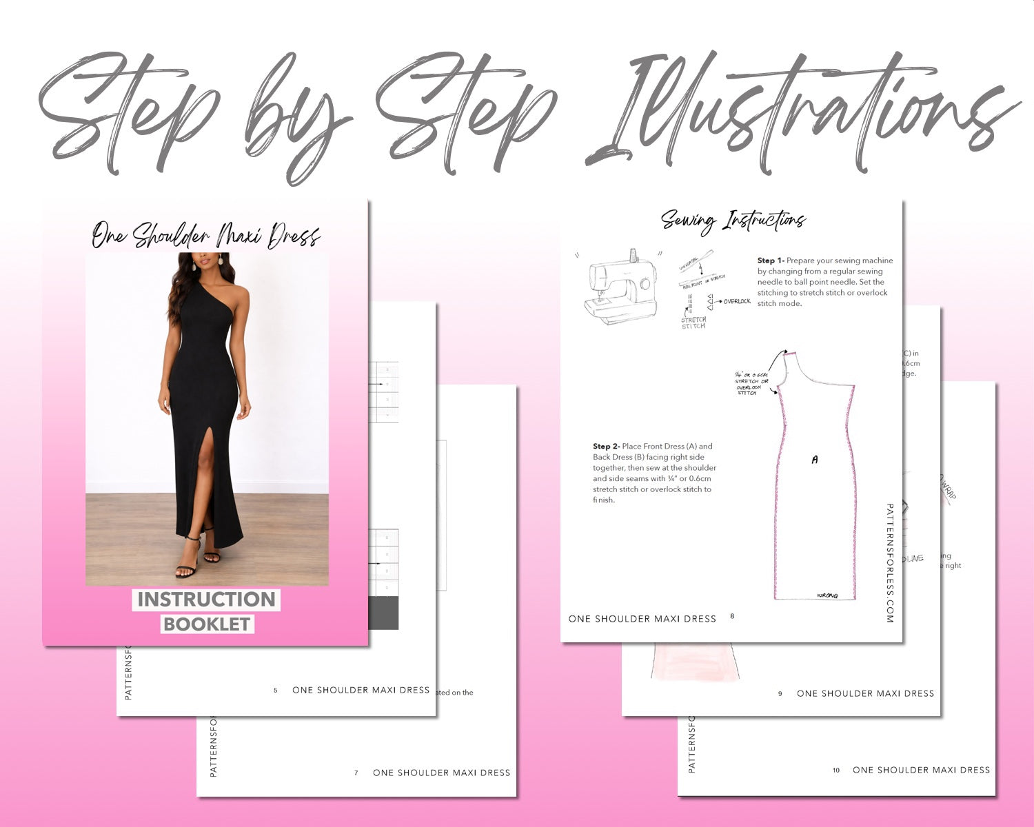 One Shoulder Maxi Dress Sewing Pattern Patterns For Less One Shoulder Maxi Dress Sewing Pattern Patterns For Less