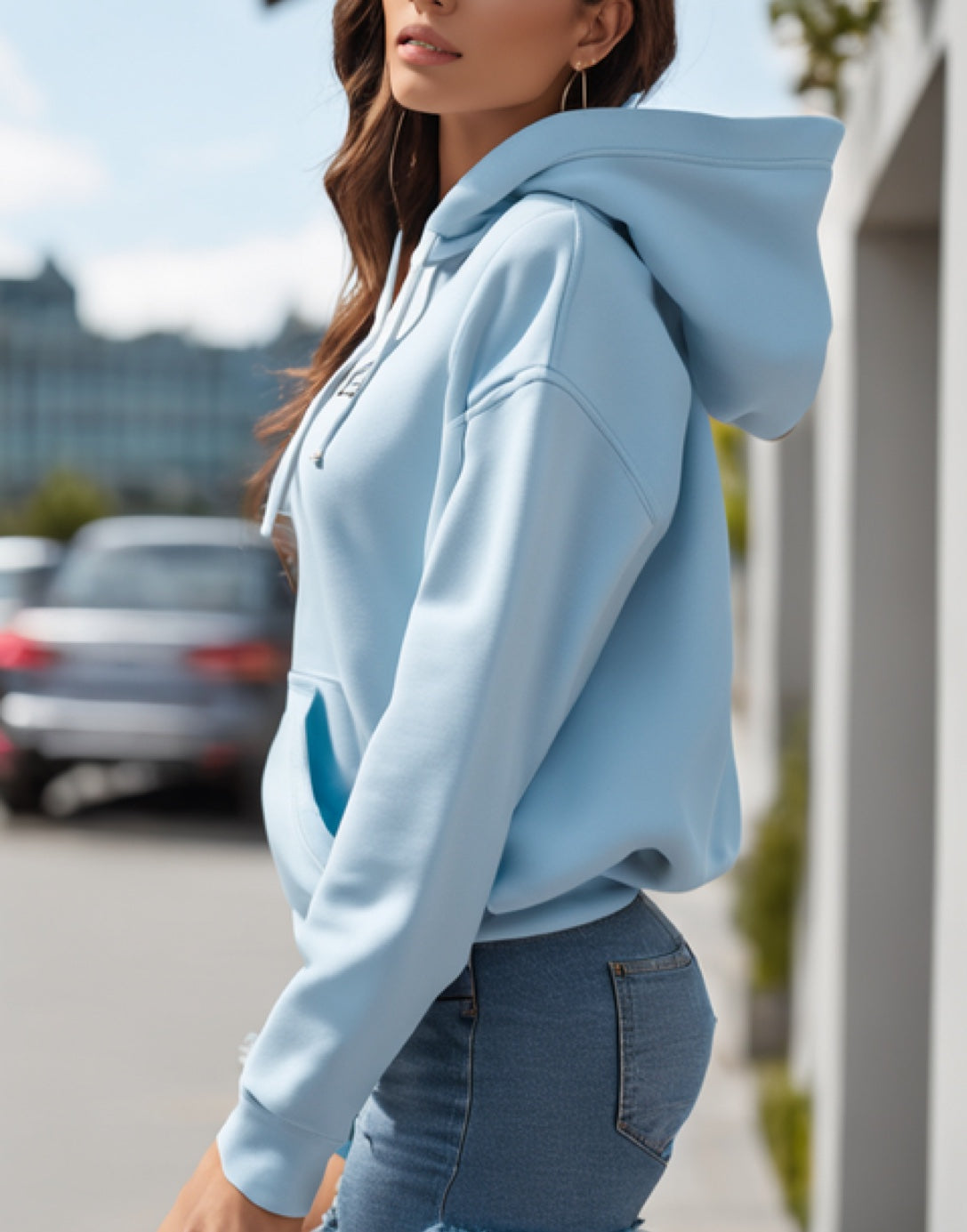 Side view of Classic Hoodie.