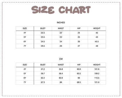 Patterns For Kidz size chart.