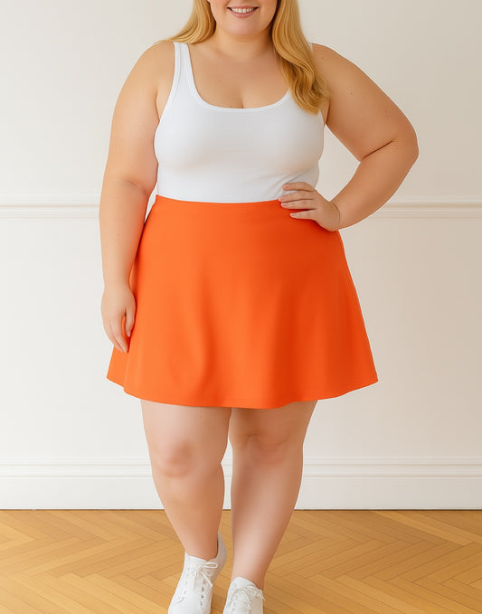 Front view of Plus Size A-Line Mini Skirt.