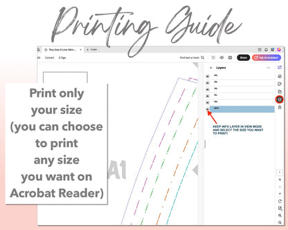 Plus Size A-Line Mini Skirt sewing pattern printing guide.