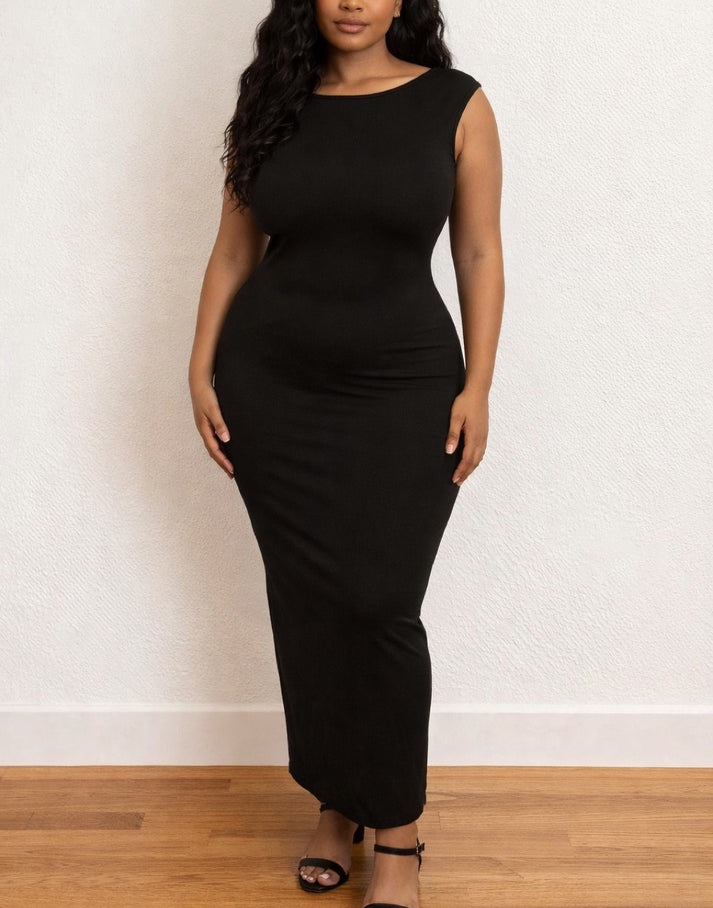 Plus Size Backless Knit Maxi Dress Sewing Pattern – Patterns For Less