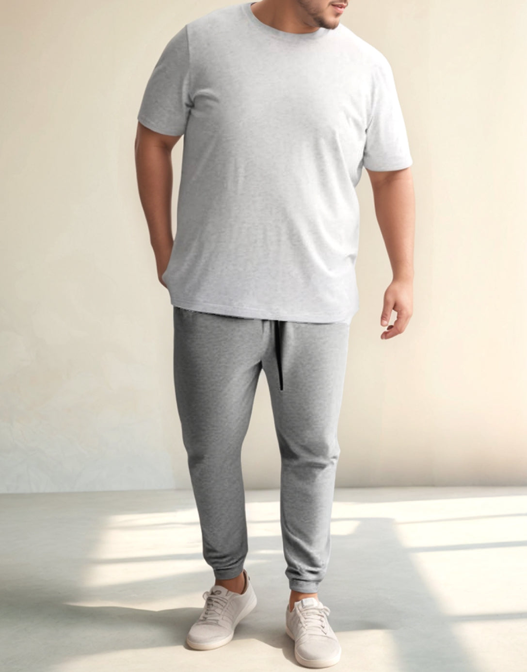 Full length photo of Plus Size Drawstring Jogger Pants.