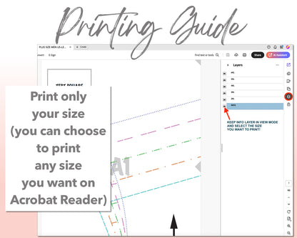 Plus Size Drop Shoulder Loose Fit Button Down Shirt sewing pattern printing guide.